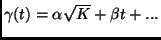 $\gamma (t) = \alpha \sqrt{K} + \beta t +...$
