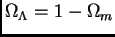$\Omega_{\Lambda}=1-
\Omega _{m}$
