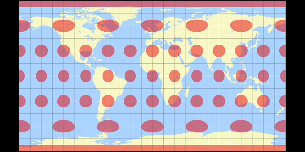 Equirectangular (28°) Tissot Indicatrix