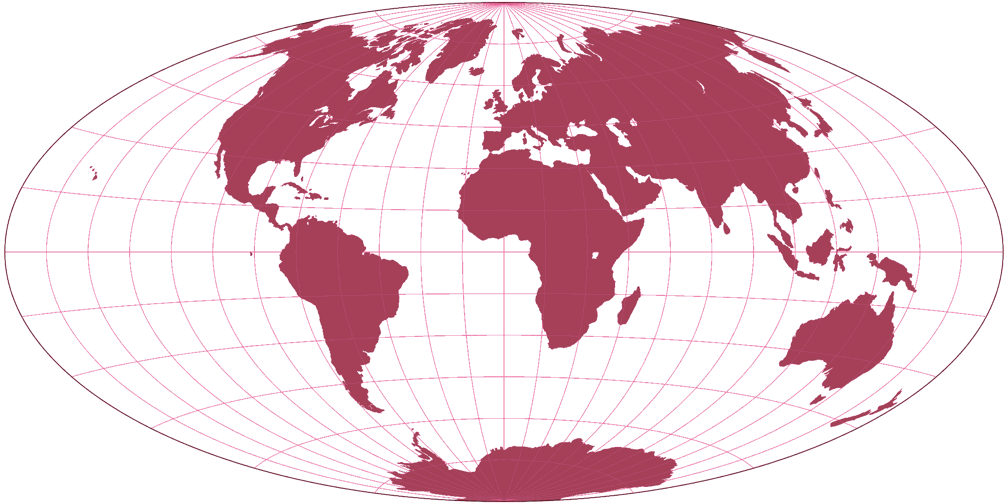 Aitoff Silhouette Map