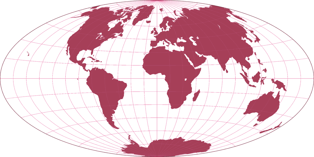 Aitoff Silhouette Map