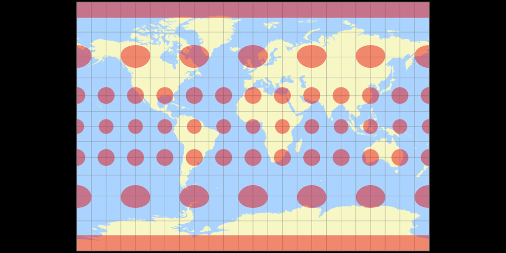 Tobler’s variant 1 of Miller Cylindrical Tissot Indicatrix