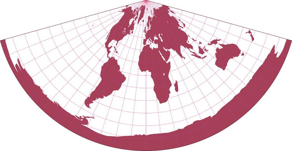 CM Equidistant Conic Silhouette Map