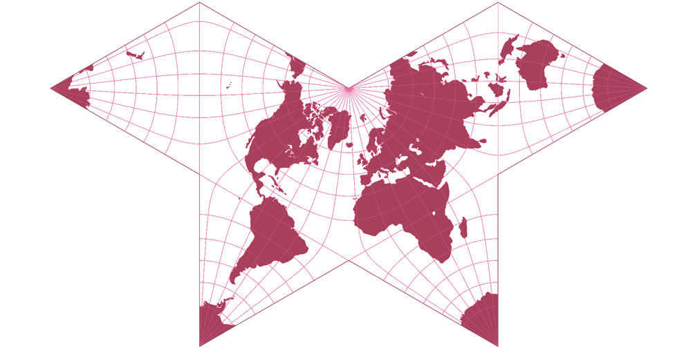 Cahill Conformal Butterfly Silhouette Map