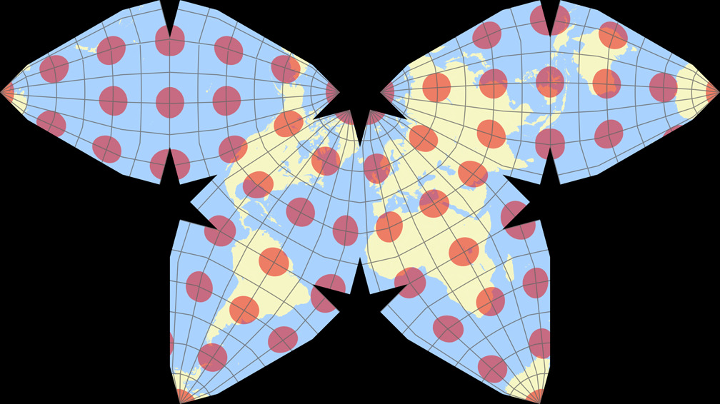 Waterman Butterfly (alternative arrangement) Tissot Indicatrix