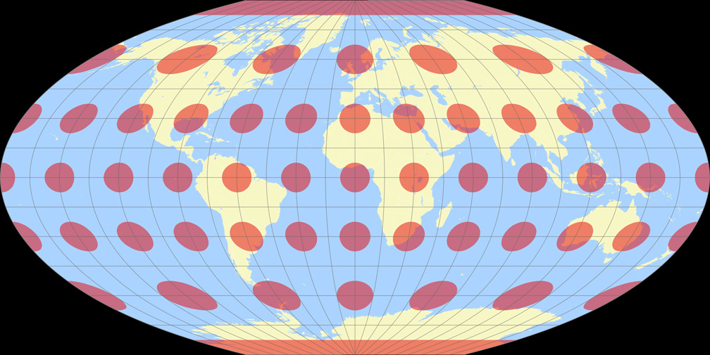 Denoyer Semi-Elliptical Tissot Indicatrix