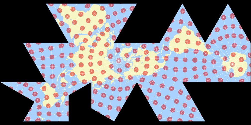 Dymaxion Map Tissot Indicatrix