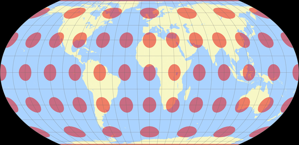 Equal Earth Tissot Indicatrix