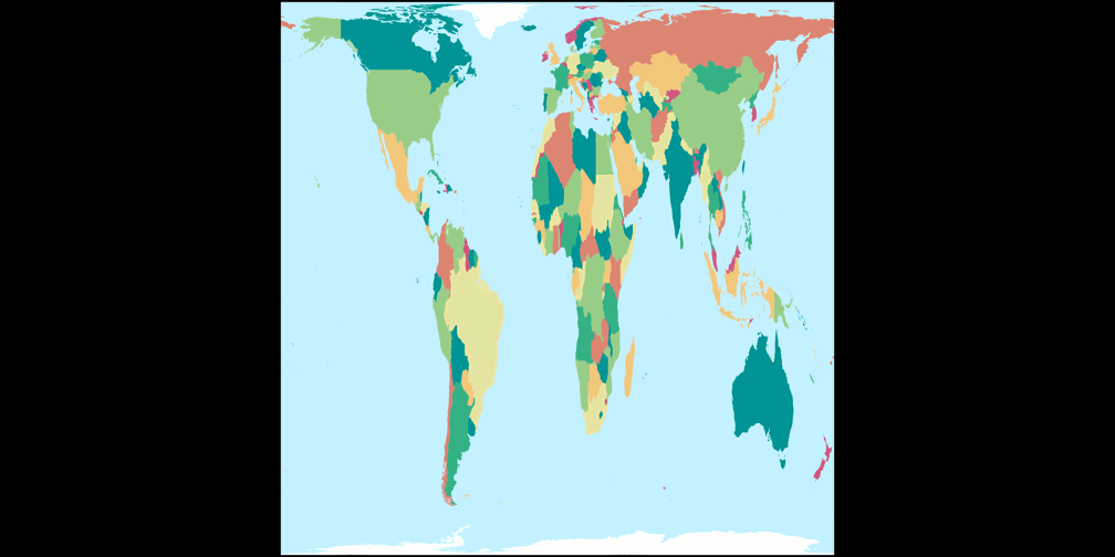 Tobler’s World in a Square