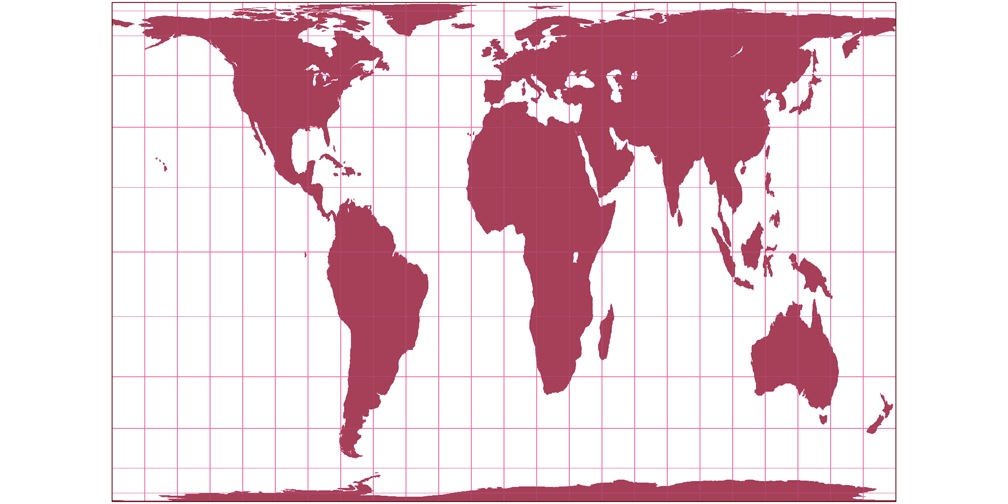 Gall-Peters Silhouette Map