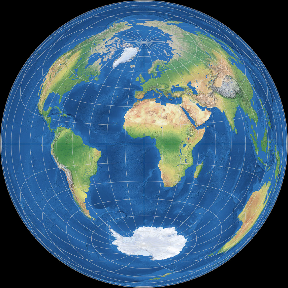 Azimuthal equal-area (equat.)