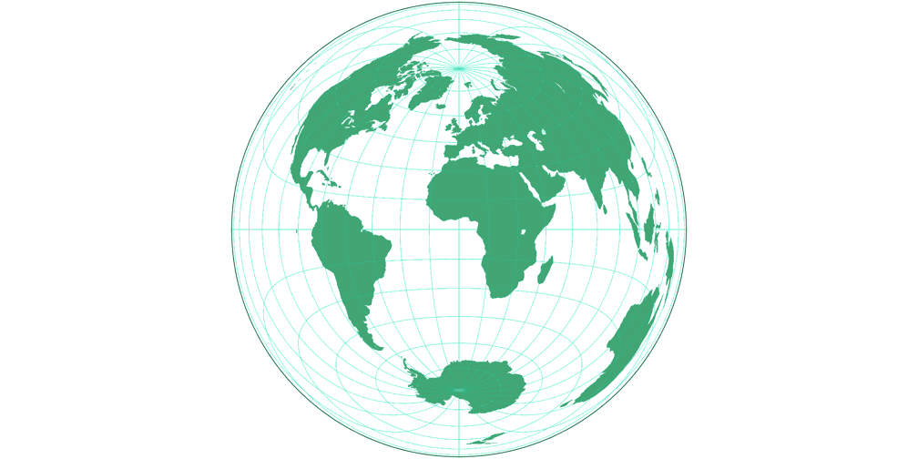 Azimuthal equal-area (equat.) Silhouette Map