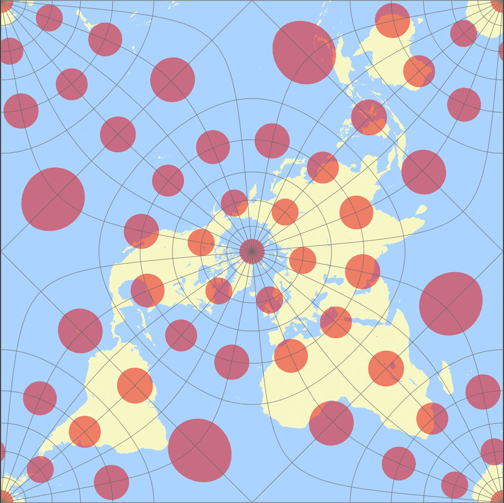 Peirce Quincuncial Tissot Indicatrix