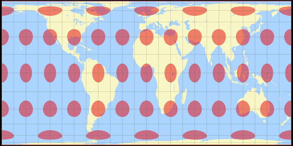 Smyth equal-surface Tissot Indicatrix