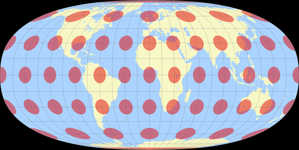 Tobler Hyperelliptical Tissot Indicatrix