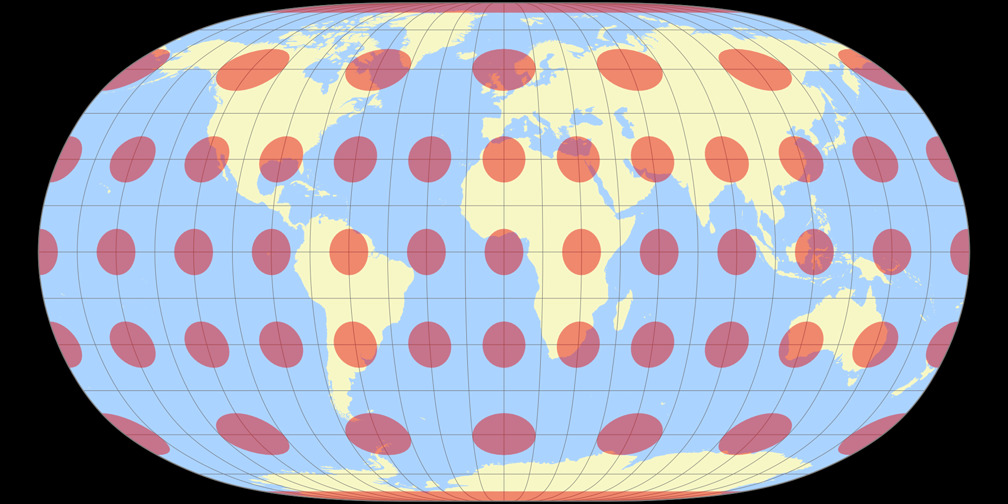 Natural Earth II Tissot Indicatrix