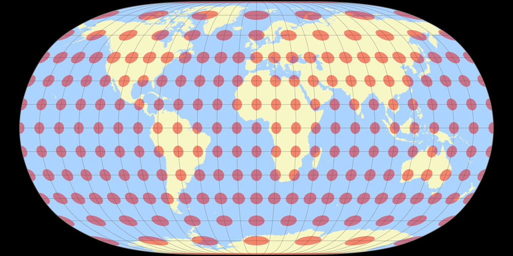 Natural Earth II Tissot Indicatrix