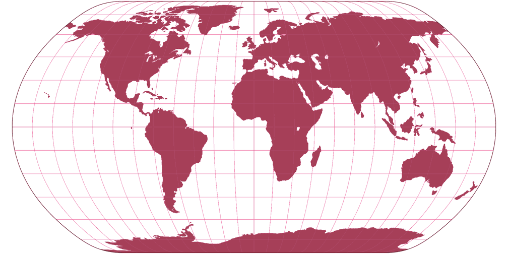 Natural Earth Silhouette Map