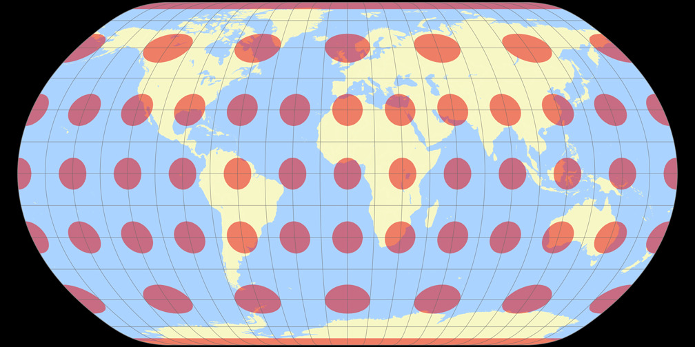 Natural Earth Tissot Indicatrix