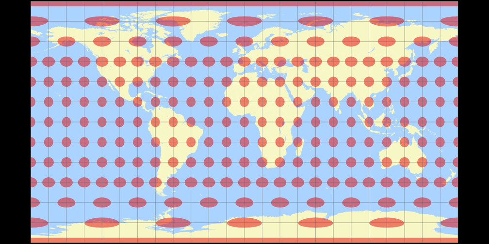 Equirectangular (28°) Tissot Indicatrix