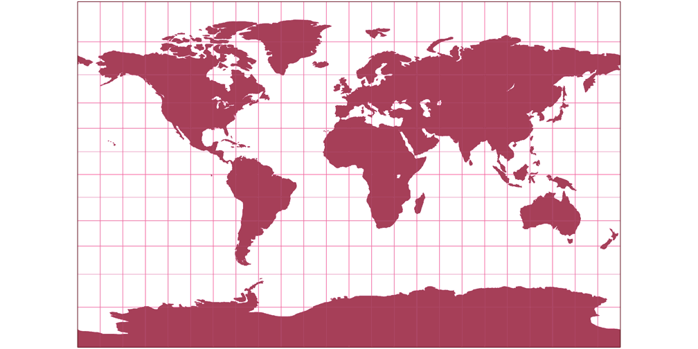 Braun Stereographic Silhouette Map