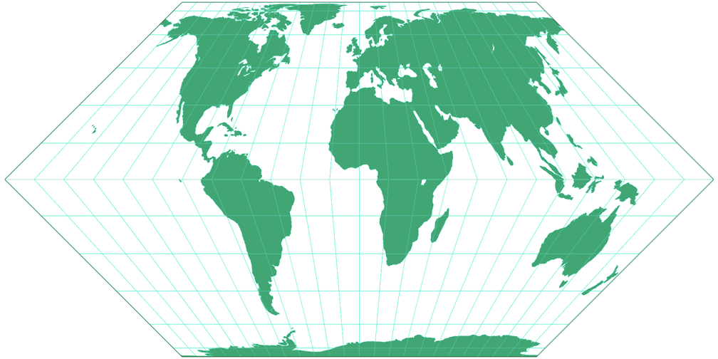 Eckert II Silhouette Map